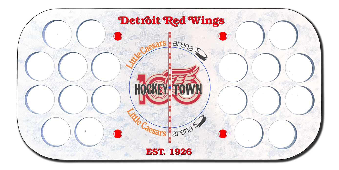 Detroit Red Wings 2026 Center Ice Puck Board
