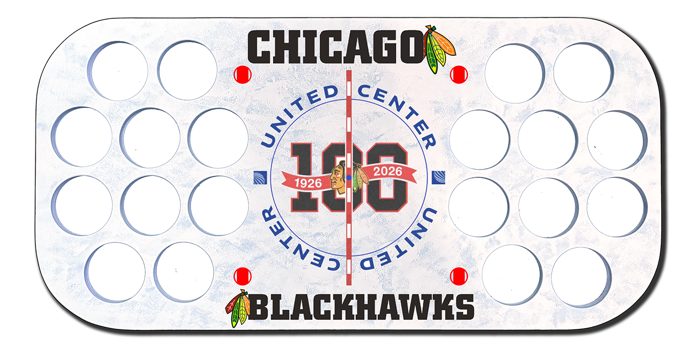 Chicago Blackhawks 2026 Center Ice Puck Board